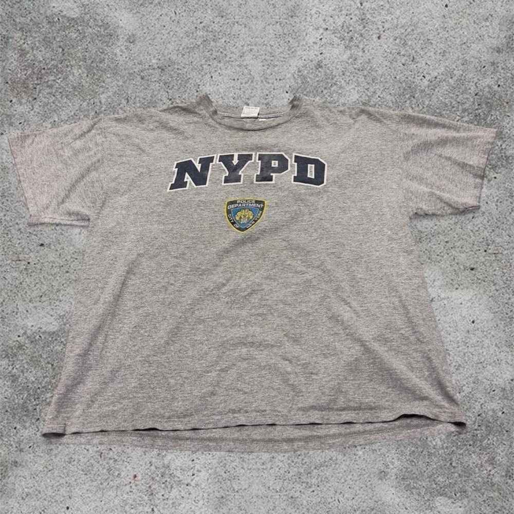 Vintage Y2K New York police department  grey t-shirt